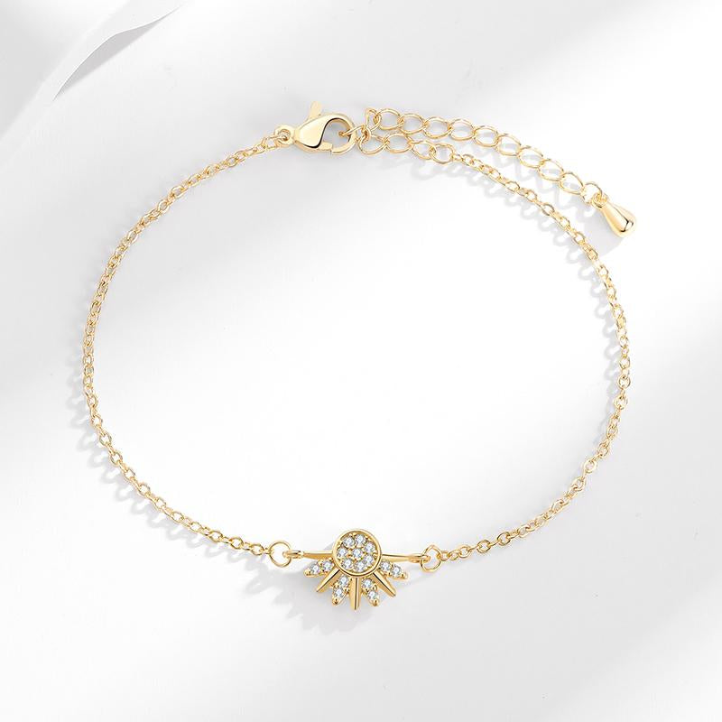 Sun Moon Bracelet Set Stackable Bracelet for Women Men Sparkling Gold Sun Ring/Blue Moon Bracelet Couple Bracelet Matching Bracelet as Friendship