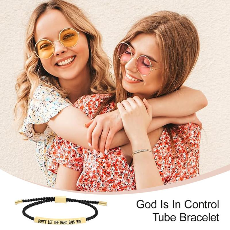 Don'T Let the Hard Days Win Inspire You Bracelet for Women and Men - Hand-Woven Adjustable Stainless Steel Bracelet, Motivational Gift Bracelet for Best Friend Inspirational Gifts