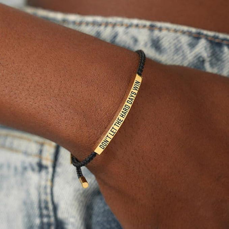 Don'T Let the Hard Days Win Inspire You Bracelet for Women and Men - Hand-Woven Adjustable Stainless Steel Bracelet, Motivational Gift Bracelet for Best Friend Inspirational Gifts