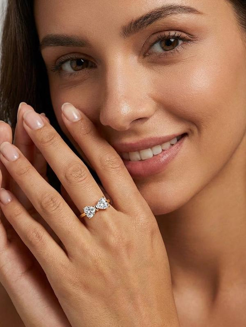 ATTA GEMS Classic D VVS1 Color Heart Cut 1.6CT Synthetic Moissanite Ring for Women Adult 925 Sterling Silver Rings Engagement Wedding Jewelry Gift R265