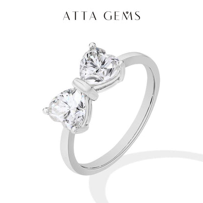 ATTA GEMS Classic D VVS1 Color Heart Cut 1.6CT Synthetic Moissanite Ring for Women Adult 925 Sterling Silver Rings Engagement Wedding Jewelry Gift R265