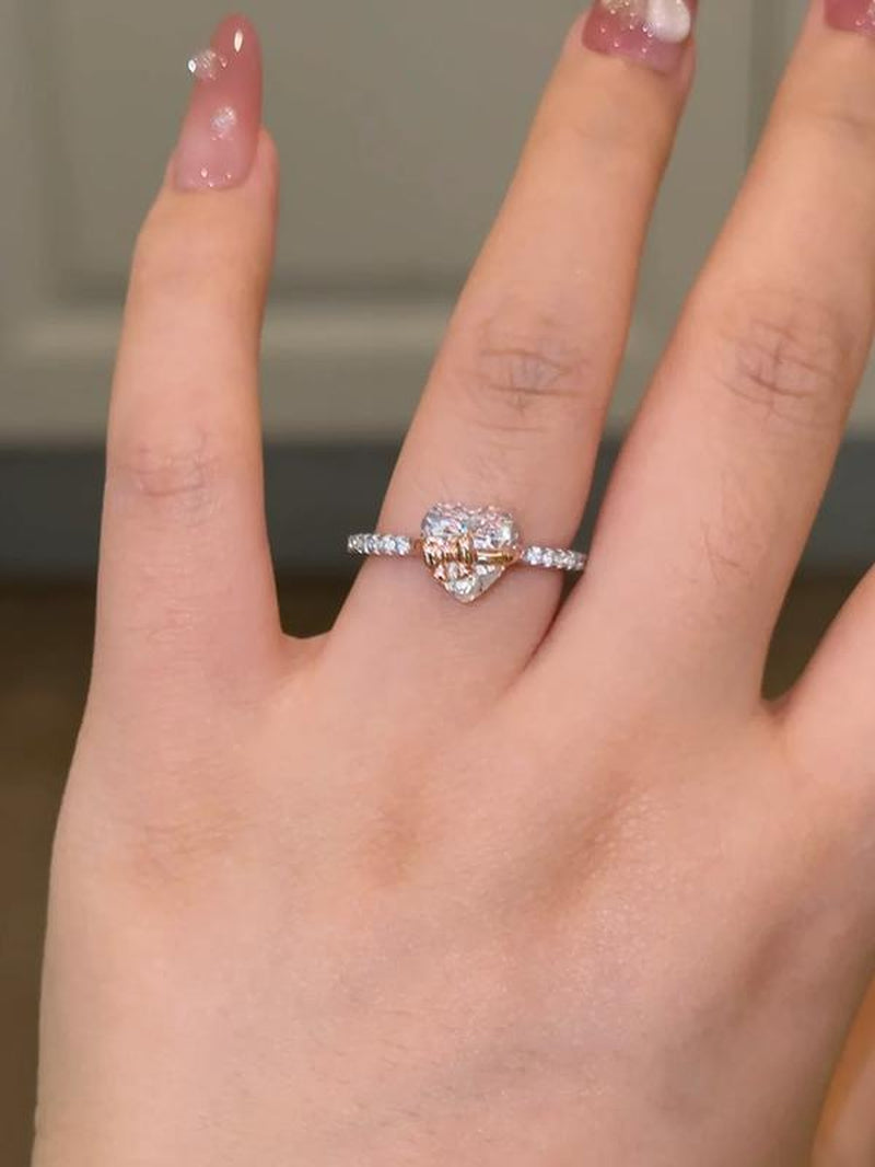 Gold Bow S925 Heart Ring