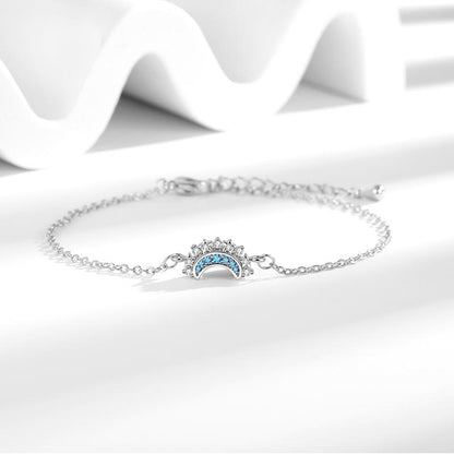 Sun Moon Bracelet Set Stackable Bracelet for Women Men Sparkling Gold Sun Ring/Blue Moon Bracelet Couple Bracelet Matching Bracelet as Friendship