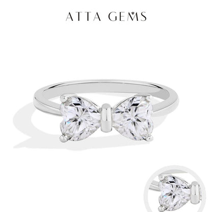 ATTA GEMS Classic D VVS1 Color Heart Cut 1.6CT Synthetic Moissanite Ring for Women Adult 925 Sterling Silver Rings Engagement Wedding Jewelry Gift R265
