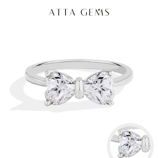 ATTA GEMS Classic D VVS1 Color Heart Cut 1.6CT Synthetic Moissanite Ring for Women Adult 925 Sterling Silver Rings Engagement Wedding Jewelry Gift R265